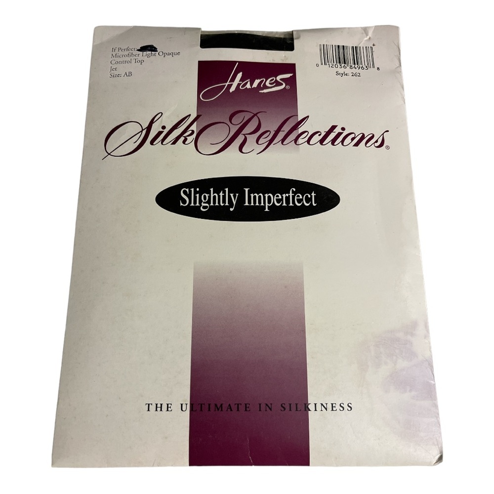 Hanes Vintage Silk Reflections Control Top Pantyhose Style 262 Size AB Jet